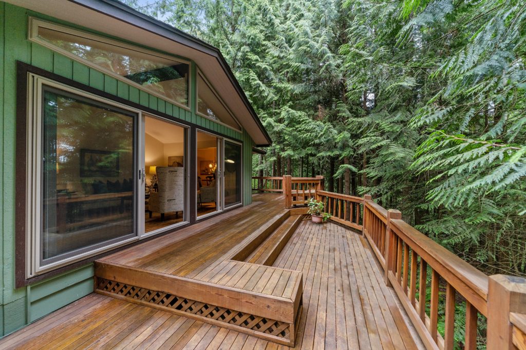 Clean deck in the woods
